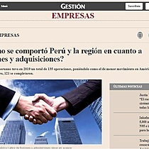 Cmo se comport Per y la regin en cuanto a fusiones y adquisiciones?
